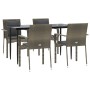 Set comedor jardín 5 pzas y cojines ratán sintético negro gris de , Conjuntos de jardín - Ref: Foro24-3185103, Precio: 384,85...