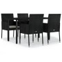 Set de muebles jardín 5 pzas con cojines ratán sintético negro de , Conjuntos de jardín - Ref: Foro24-3185157, Precio: 357,57...