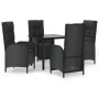 Set de muebles jardín 5 pzas con cojines ratán sintético negro de , Conjuntos de jardín - Ref: Foro24-3185195, Precio: 552,53...