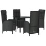 Set de muebles jardín 5 pzas con cojines ratán sintético negro de , Conjuntos de jardín - Ref: Foro24-3185195, Precio: 552,53...