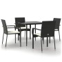 Set de muebles jardín 5 pzas con cojines ratán sintético negro de , Conjuntos de jardín - Ref: Foro24-3185120, Precio: 349,21...