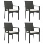 Set de muebles jardín 5 pzas con cojines ratán sintético negro de , Conjuntos de jardín - Ref: Foro24-3185120, Precio: 349,21...