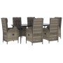 Set comedor jardín 7 pzas y cojines ratán sintético negro gris de , Conjuntos de jardín - Ref: Foro24-3185183, Precio: 979,33...