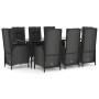 Set de comedor de jardín 9 pzas y cojines ratán sintético negro de , Conjuntos de jardín - Ref: Foro24-3185174, Precio: 1,00 ...