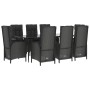 Set de comedor de jardín 9 pzas y cojines ratán sintético negro de , Conjuntos de jardín - Ref: Foro24-3185174, Precio: 1,00 ...