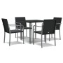 Juego comedor jardín 5 piezas y cojines ratán sintético y acero de , Conjuntos de jardín - Ref: Foro24-3186940, Precio: 313,7...