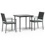 Juego comedor jardín 3 piezas y cojines ratán sintético y acero de , Conjuntos de jardín - Ref: Foro24-3187001, Precio: 205,4...