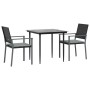 Juego comedor jardín 3 piezas y cojines ratán sintético y acero de , Conjuntos de jardín - Ref: Foro24-3187001, Precio: 205,4...