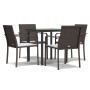 Juego comedor jardín 5 piezas y cojines ratán sintético y acero de , Conjuntos de jardín - Ref: Foro24-3186954, Precio: 279,3...