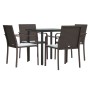 Juego comedor jardín 5 piezas y cojines ratán sintético y acero de , Conjuntos de jardín - Ref: Foro24-3186954, Precio: 279,3...
