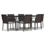 Juego comedor jardín 7 piezas y cojines ratán sintético y acero de , Conjuntos de jardín - Ref: Foro24-3186949, Precio: 497,4...