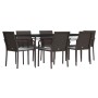 Juego comedor jardín 7 piezas y cojines ratán sintético y acero de , Conjuntos de jardín - Ref: Foro24-3186949, Precio: 497,4...