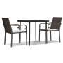 Juego comedor jardín 3 piezas y cojines ratán sintético y acero de , Conjuntos de jardín - Ref: Foro24-3186937, Precio: 202,9...