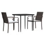 Juego comedor jardín 3 piezas y cojines ratán sintético y acero de , Conjuntos de jardín - Ref: Foro24-3186937, Precio: 202,9...