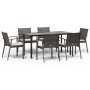Juego comedor jardín 7 piezas y cojines ratán sintético y acero de , Conjuntos de jardín - Ref: Foro24-3186994, Precio: 525,3...
