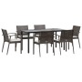 Juego comedor jardín 7 piezas y cojines ratán sintético y acero de , Conjuntos de jardín - Ref: Foro24-3186994, Precio: 525,3...