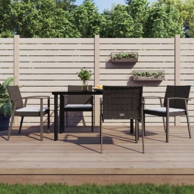 Juego comedor jardín 5 piezas y cojines ratán sintético y acero de , Conjuntos de jardín - Ref: Foro24-3186989, Precio: 392,9...