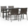 Juego comedor jardín 5 piezas y cojines ratán sintético y acero de , Conjuntos de jardín - Ref: Foro24-3186989, Precio: 392,9...