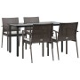 Juego comedor jardín 5 piezas y cojines ratán sintético y acero de , Conjuntos de jardín - Ref: Foro24-3186989, Precio: 392,9...
