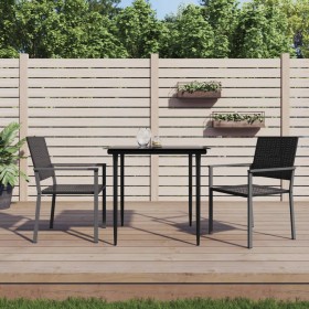 Juego de comedor para jardín 3 piezas ratán sintético y acero de , Conjuntos de jardín - Ref: Foro24-3187003, Precio: 193,54 ...