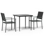 Juego de comedor para jardín 3 piezas ratán sintético y acero de , Conjuntos de jardín - Ref: Foro24-3187003, Precio: 193,54 ...