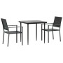 Juego de comedor para jardín 3 piezas ratán sintético y acero de , Conjuntos de jardín - Ref: Foro24-3187003, Precio: 193,54 ...