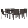 Juego comedor jardín 7 piezas y cojines ratán sintético y acero de , Conjuntos de jardín - Ref: Foro24-3186942, Precio: 406,5...