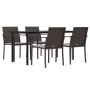 Juego comedor jardín 5 piezas y cojines ratán sintético y acero de , Conjuntos de jardín - Ref: Foro24-3186961, Precio: 321,5...