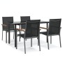 Juego de comedor para jardín 5 piezas acero y textilene negro de , Conjuntos de jardín - Ref: Foro24-3187043, Precio: 303,98 ...