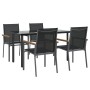 Juego de comedor para jardín 5 piezas acero y textilene negro de , Conjuntos de jardín - Ref: Foro24-3187043, Precio: 303,98 ...