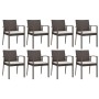 Juego comedor jardín 9 piezas y cojines ratán sintético y acero de , Conjuntos de jardín - Ref: Foro24-3186982, Precio: 778,4...