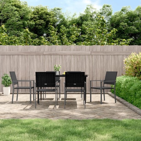 Juego de comedor para jardín 7 piezas ratán sintético y acero de , Conjuntos de jardín - Ref: Foro24-3187008, Precio: 360,59 ...