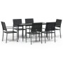 Juego de comedor para jardín 7 piezas ratán sintético y acero de , Conjuntos de jardín - Ref: Foro24-3187008, Precio: 360,59 ...