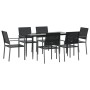 Juego de comedor para jardín 7 piezas ratán sintético y acero de , Conjuntos de jardín - Ref: Foro24-3187008, Precio: 360,59 ...