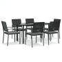 Juego comedor jardín 7 piezas y cojines ratán sintético y acero de , Conjuntos de jardín - Ref: Foro24-3187022, Precio: 374,3...