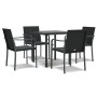 Juego comedor jardín 5 piezas y cojines ratán sintético y acero de , Conjuntos de jardín - Ref: Foro24-3186956, Precio: 297,0...