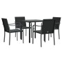Juego comedor jardín 5 piezas y cojines ratán sintético y acero de , Conjuntos de jardín - Ref: Foro24-3186956, Precio: 297,0...