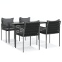 Juego comedor jardín 5 piezas y cojines ratán sintético y acero de , Conjuntos de jardín - Ref: Foro24-3187055, Precio: 458,8...