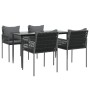 Juego comedor jardín 5 piezas y cojines ratán sintético y acero de , Conjuntos de jardín - Ref: Foro24-3187055, Precio: 458,8...