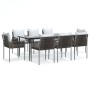 Juego comedor jardín 9 piezas y cojines ratán sintético y acero de , Conjuntos de jardín - Ref: Foro24-3187062, Precio: 761,0...