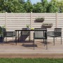Set comedor jardín 5 pzas y cojines acero ratán sintético negro de , Conjuntos de jardín - Ref: Foro24-3187069, Precio: 418,9...