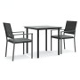 Juego comedor jardín 3 piezas y cojines ratán sintético y acero de , Conjuntos de jardín - Ref: Foro24-3187017, Precio: 185,7...