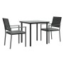 Juego comedor jardín 3 piezas y cojines ratán sintético y acero de , Conjuntos de jardín - Ref: Foro24-3187017, Precio: 185,7...