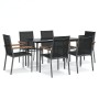 Juego de comedor para jardín 7 piezas acero y textilene negro de , Conjuntos de jardín - Ref: Foro24-3187036, Precio: 416,92 ...