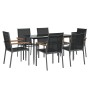 Juego de comedor para jardín 7 piezas acero y textilene negro de , Conjuntos de jardín - Ref: Foro24-3187036, Precio: 416,92 ...