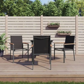 Juego de comedor para jardín 5 piezas acero y textilene negro de , Conjuntos de jardín - Ref: Foro24-3187034, Precio: 286,26 ...