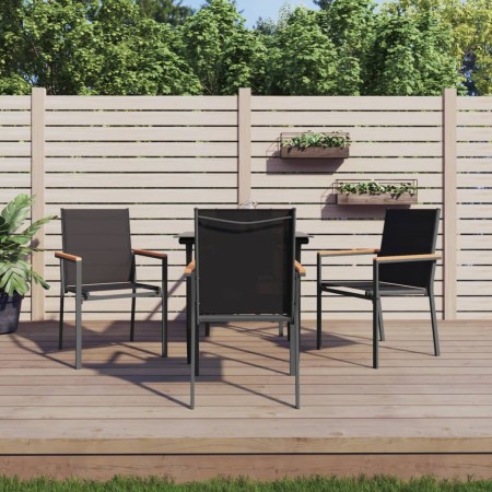 Juego de comedor para jardín 5 piezas acero y textilene negro de , Conjuntos de jardín - Ref: Foro24-3187034, Precio: 286,26 ...