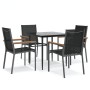 Juego de comedor para jardín 5 piezas acero y textilene negro de , Conjuntos de jardín - Ref: Foro24-3187034, Precio: 286,26 ...