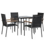 Juego de comedor para jardín 5 piezas acero y textilene negro de , Conjuntos de jardín - Ref: Foro24-3187034, Precio: 286,26 ...