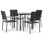 Juego de comedor para jardín 5 piezas ratán sintético y acero de , Conjuntos de jardín - Ref: Foro24-3187020, Precio: 246,68 ...